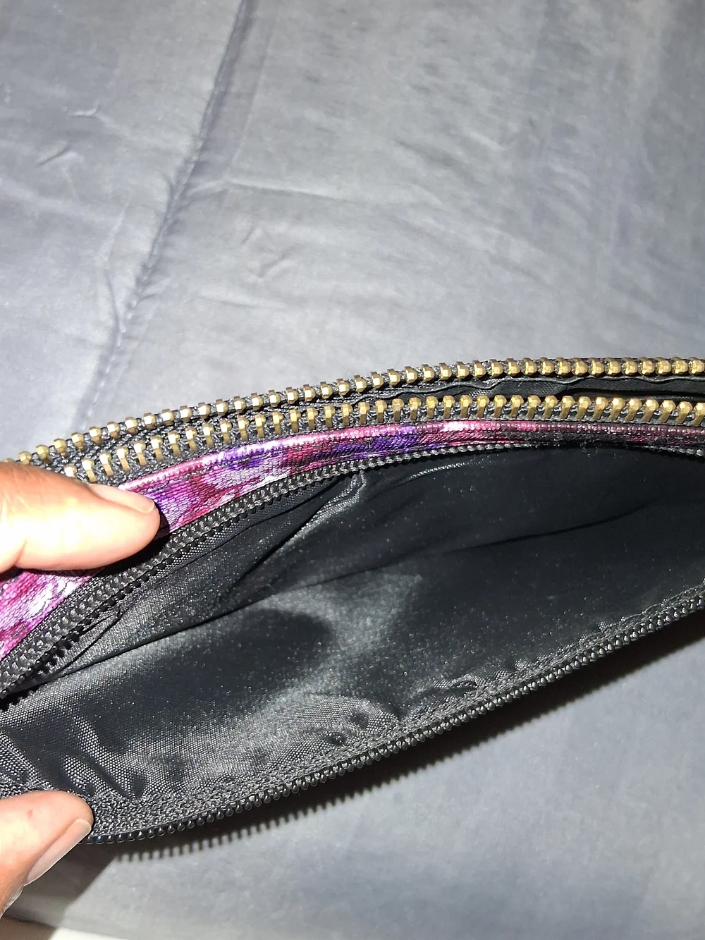 Floral Zip Clutch Wallet - Purple Pink Floral
